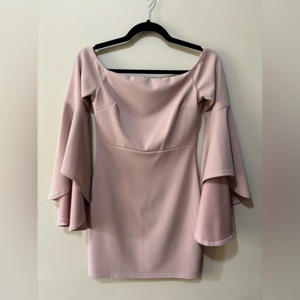 Blue Blush Blush Pink Long Sleeve Dress